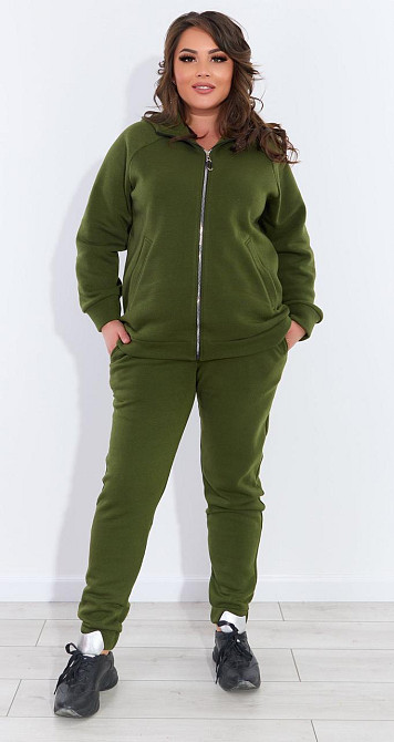 Комфортний теплий костюм на змійці (56-58) Київ - фото 1