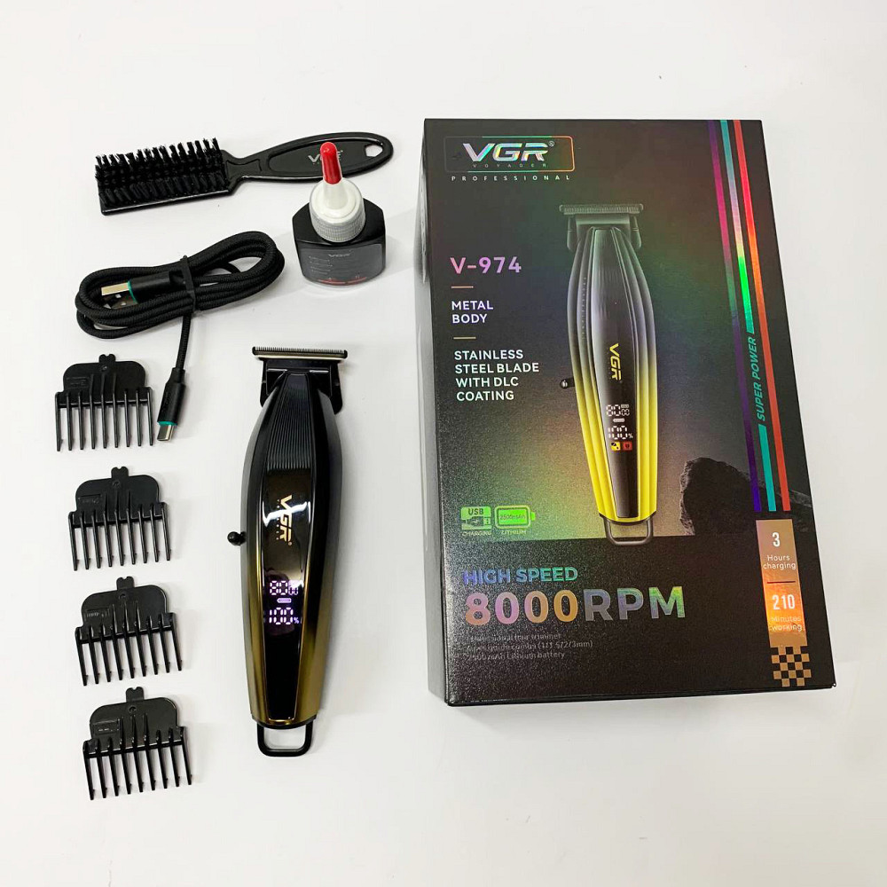 Машинка для стрижки волосся потужна VGR V-974, Тример для стрижки акумуляторний професійний LO-41 Івано-Франківськ - фото 7