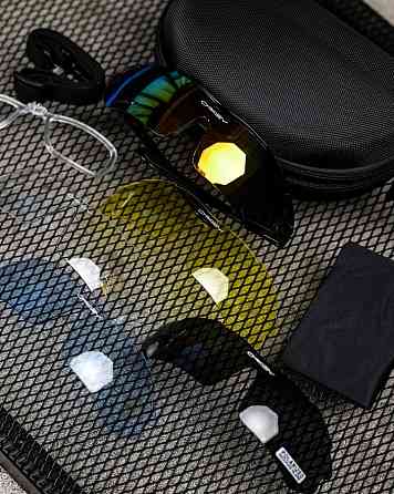 Очки тактические OAKLEY (5 линз) с поляризацией Черные  ВТ6825 Одесса