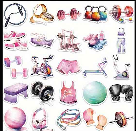 Набір стікерів Фітнес та спорт – 50 шт Київ