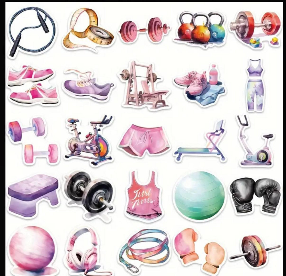Набір стікерів Фітнес та спорт – 50 шт Київ - фото 4