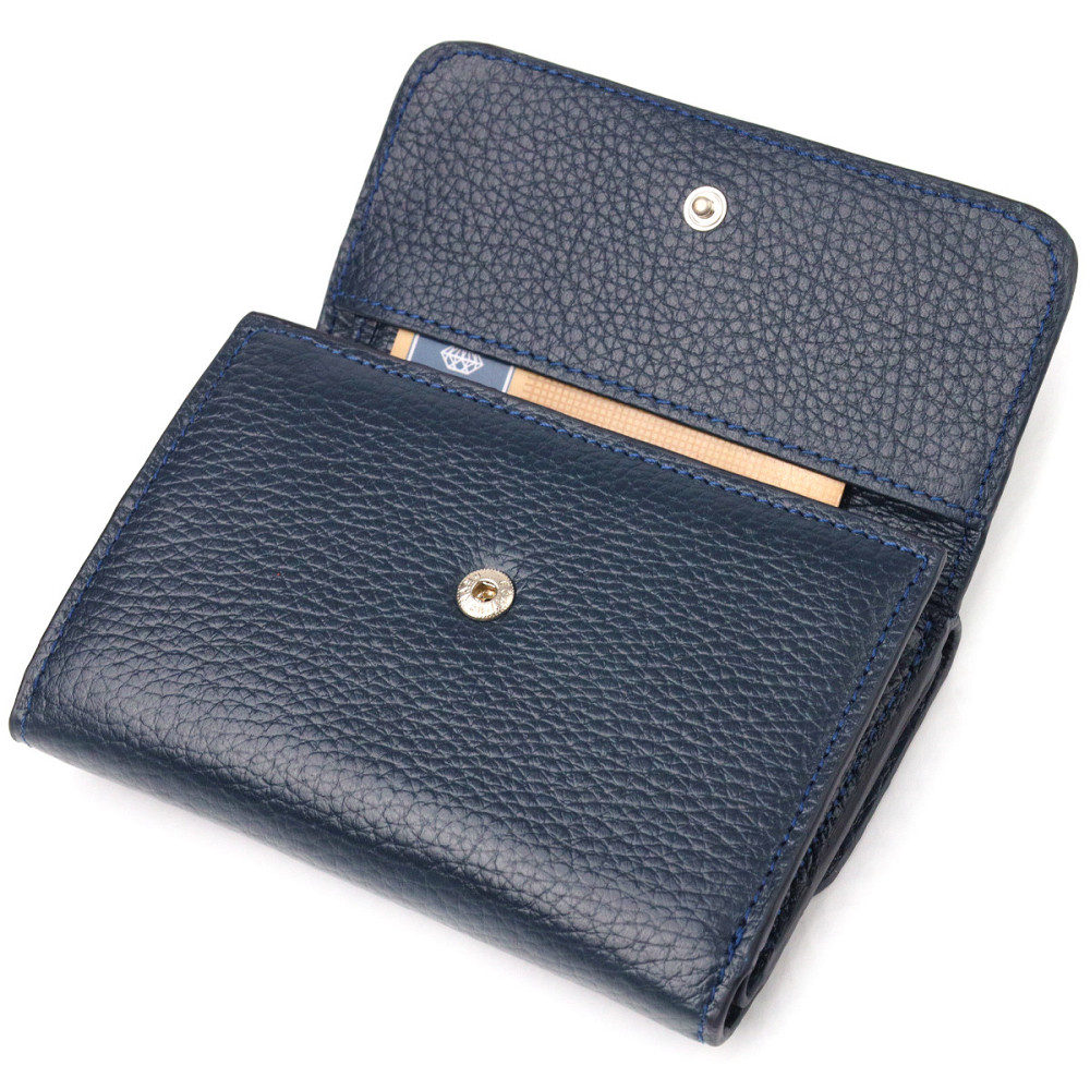 Практичный кошелек для женщин из натуральной кожи флотар CANPELLINI 21593 Синий Киев - изображение 6