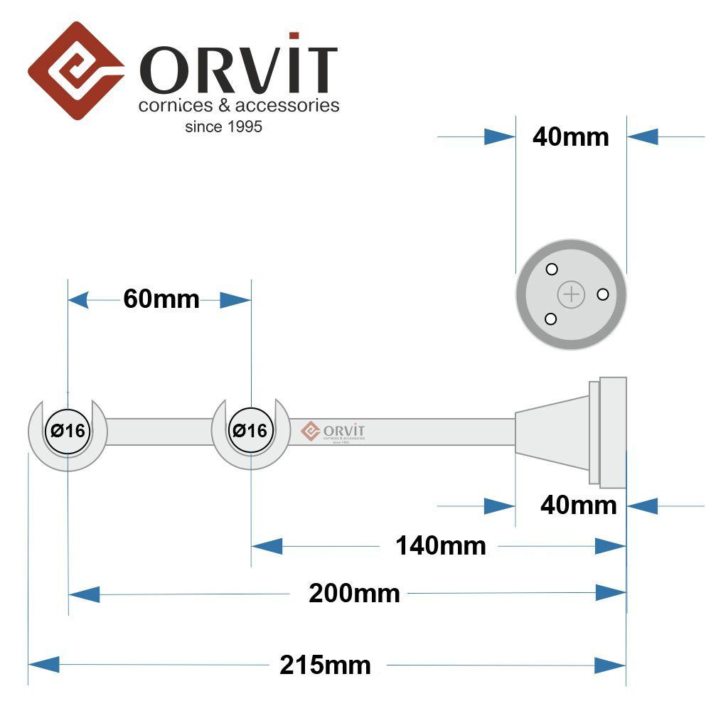 Тримач Orvit ВІДКРИТИЙ дворядний до стіни 16\16 мм БІЛЕ ЗОЛОТО Львів - фото 2