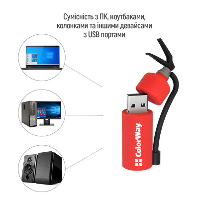 USB флеш накопитель ColorWay Fire 64 GB USB 3.0 Red (CW-USBFE64) Винница - изображение 10