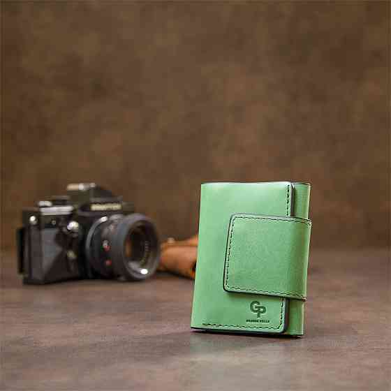 Матове портмоне GRANDE PELLE 11458 Зелений Київ