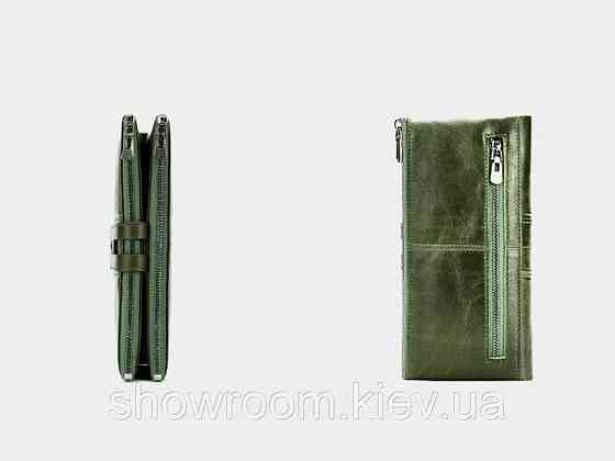 Женский кожаный зеленый кошелек Leather Collection (8560) Киев