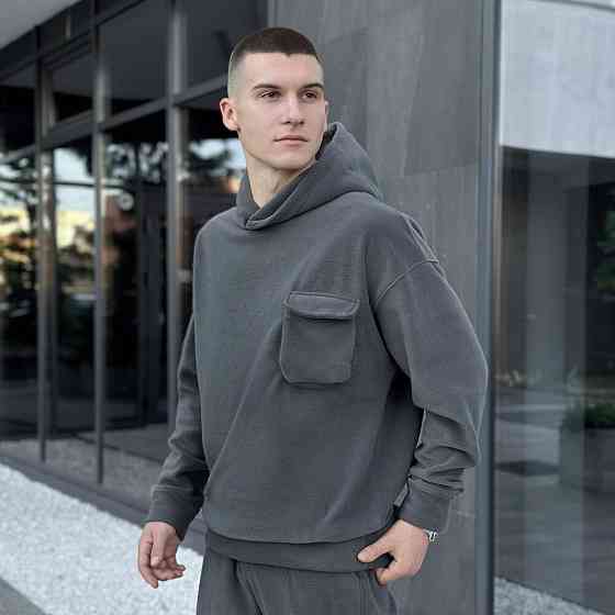 Темно-сірий спортивний костюм осінь зима Pobedov Winter. Теплий зимовий чоловічий спортивний костюм Київ