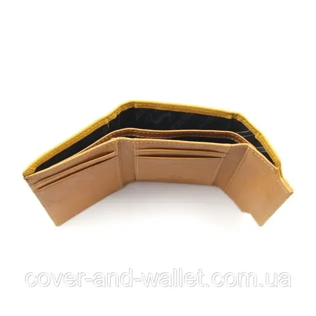 Компактний шкіряний жіночий гаманець жовтого кольору на магнітах Marco Coverna Київ - фото 5