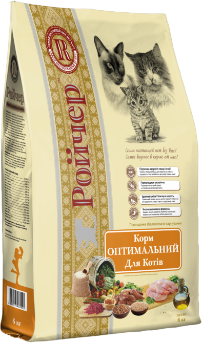 Сухой корм Ройчер Оптимальный для кошек 6 кг Винница - изображение 1