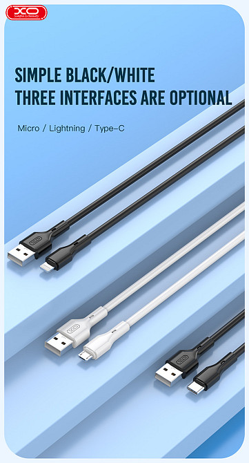 Кабель XO NB230 Rock Series USB-A to Micro - 1m White (6976057) Киев - изображение 5