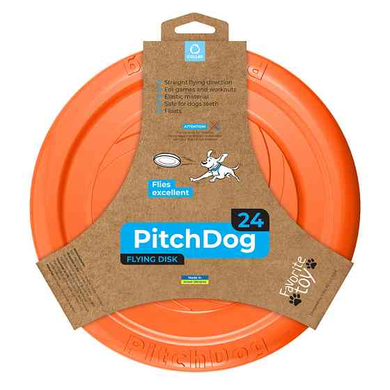 Игровая тарелка для апортировки PitchDog, диаметр 24 см оранжевый Киев