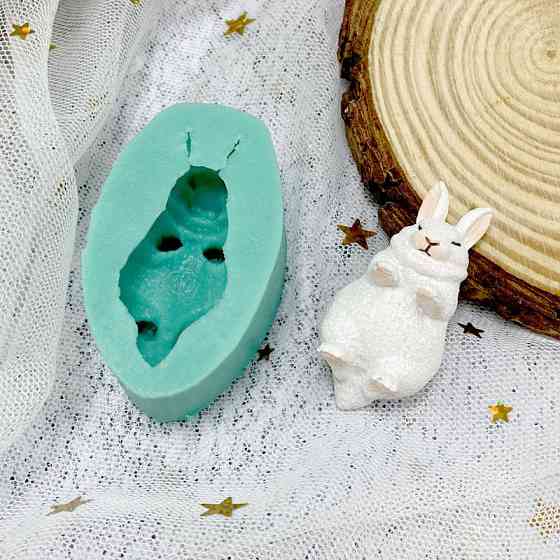 Силиконовый молд Заяц 30 на 50 мм зеленый Киев