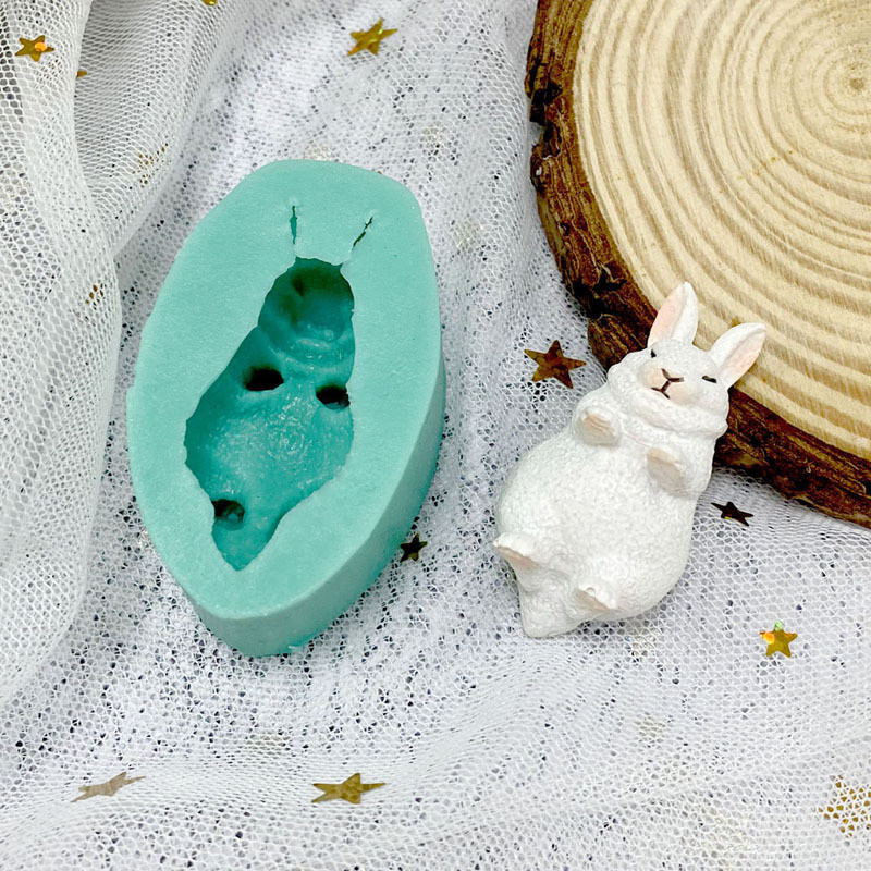 Силиконовый молд Заяц 30 на 50 мм зеленый Киев - изображение 4