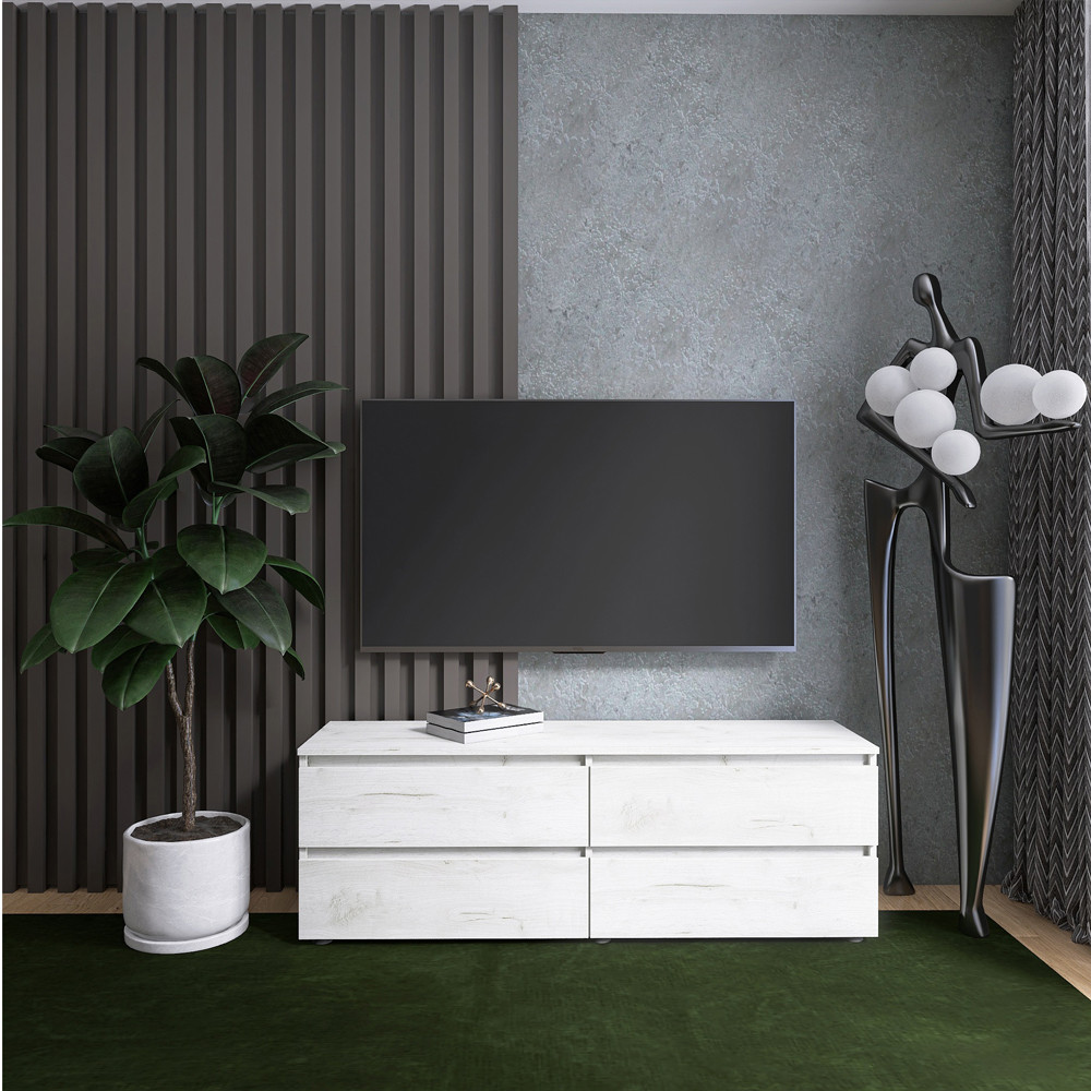 Тумба під телевізор Еверест ЛТВ-1400 Лайт 140х38х49 см Дуб Крафт білий (DTM-071082) Львів - фото 1