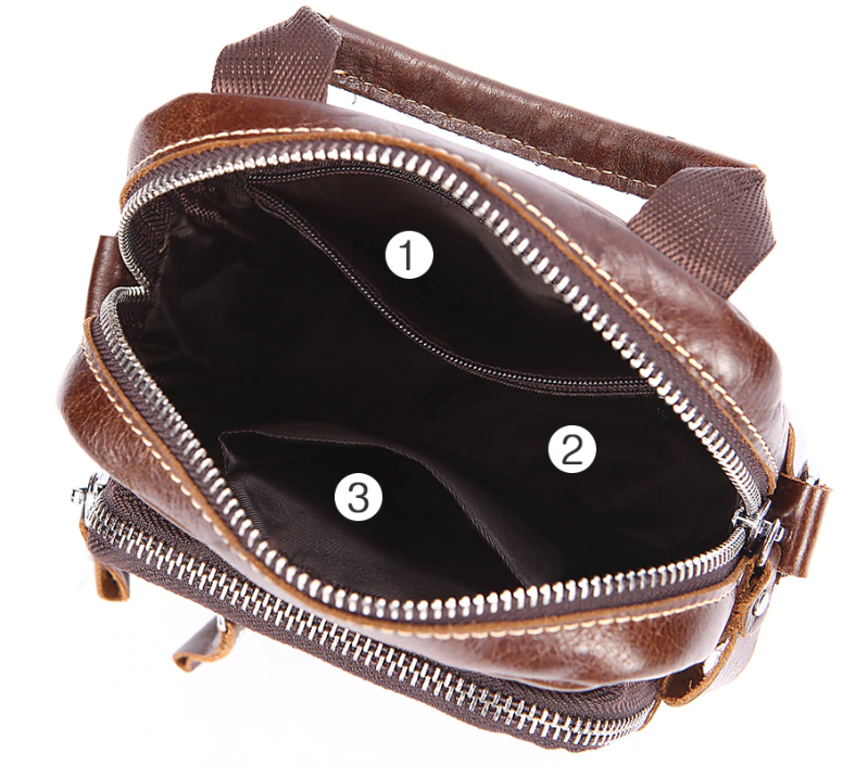Сумка-барсетка на пояс мужская кожаная Vintage 20012 Коричневая Киев - изображение 3