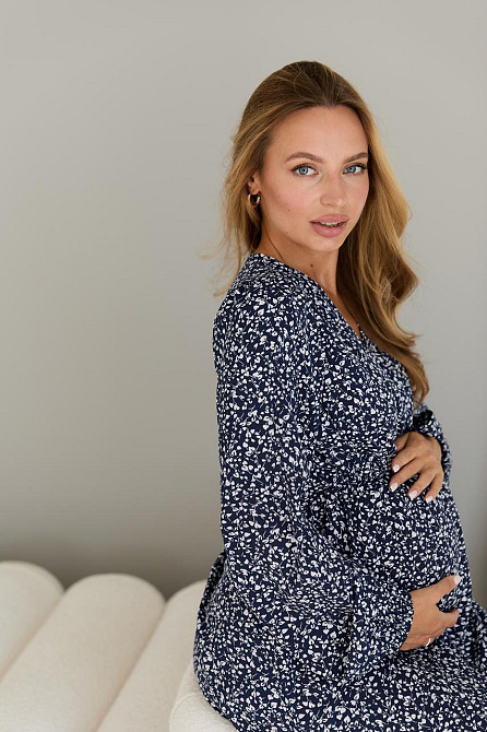 Сукня для вагітних та годуючих Livorno 3XL (52) Lullababe Синій з білим Кривий Ріг - фото 5