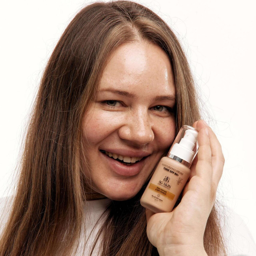 Увлажняющий крем с тоном СПФ 50+ Moisturising cream tone SPF 50+ AG Skin 50 мл Днепр - изображение 2