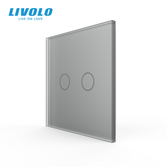 LIVOLO Бездротовий розумний сенсорний вимикач 2 сенсори LIVOLO сірий матове скло Коломыя
