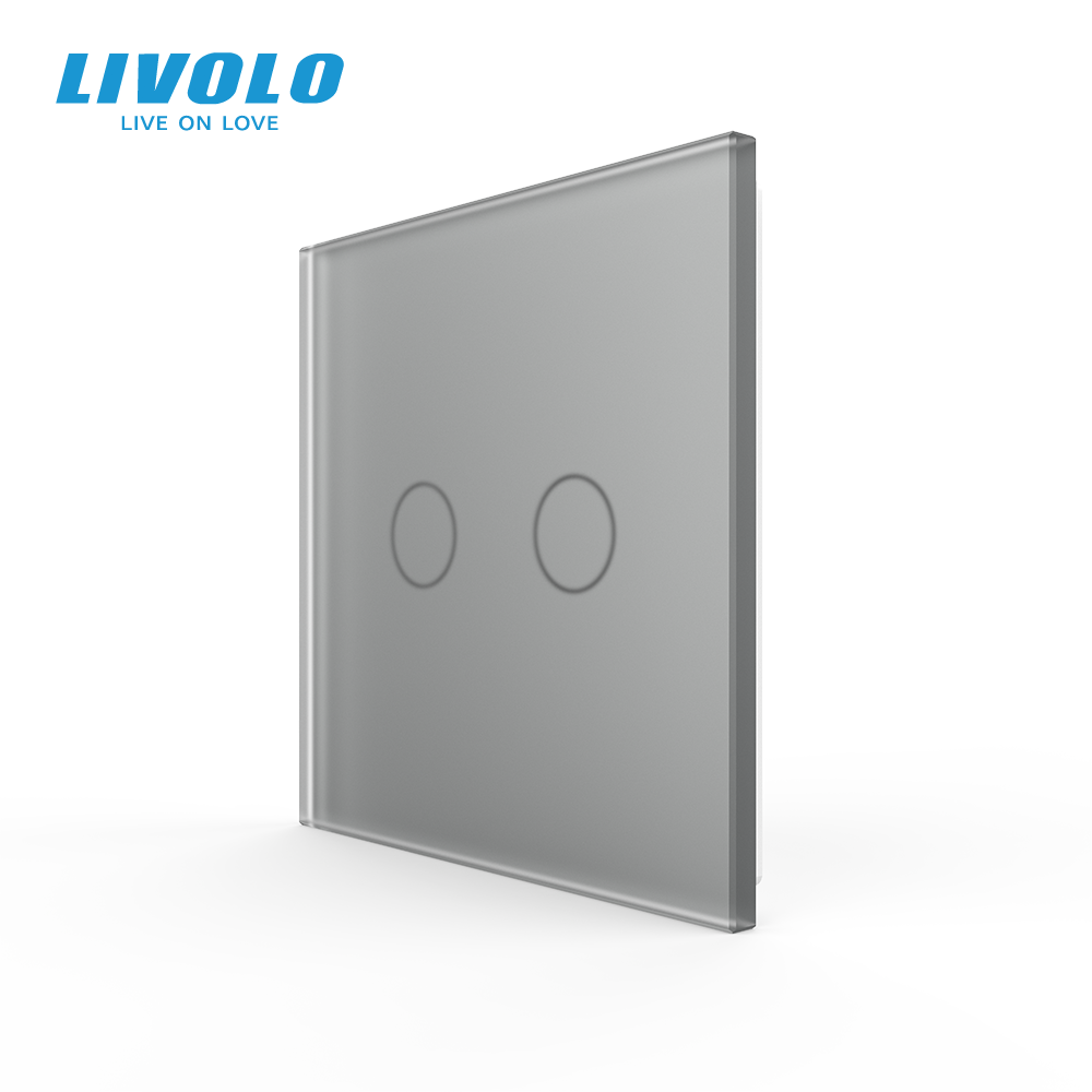 LIVOLO Бездротовий розумний сенсорний вимикач 2 сенсори LIVOLO сірий матове скло Коломыя - изображение 1