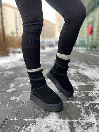 Hengji Угги жіночі HENGJI чорні натуральна замша высота 13 см размер 36-40 (T56-1) Коломыя
