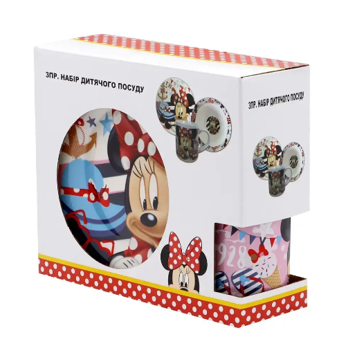 Набір дитячого посуду Мінні Маус 3 пр.:(тарілка/миска/чашка) порцеляна TO-9 Interos Житомир - изображение 5