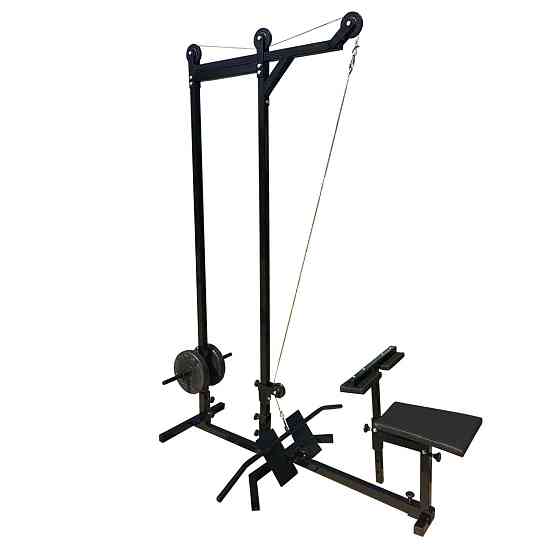 Блокова рама вільна вага з упорами для ніг та лавкою KZ-192 Силові тренажери Київ