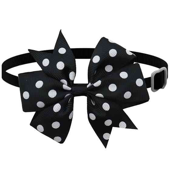 Бантик на шию для собак та котів one size чорно-білий Київ