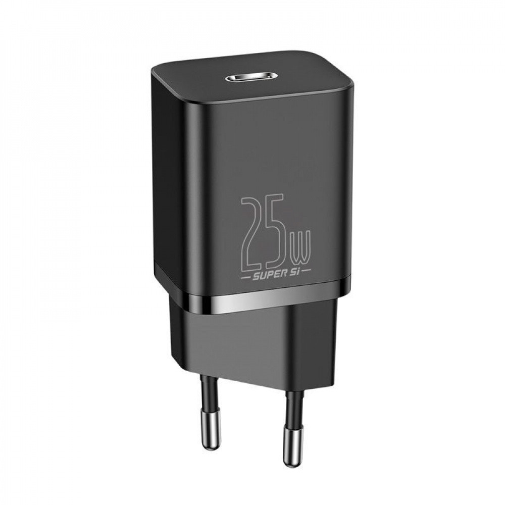 Сетевое зарядное устройство для Baseus Super Silicone PD Charger 25W Type-C черный Львов - изображение 1