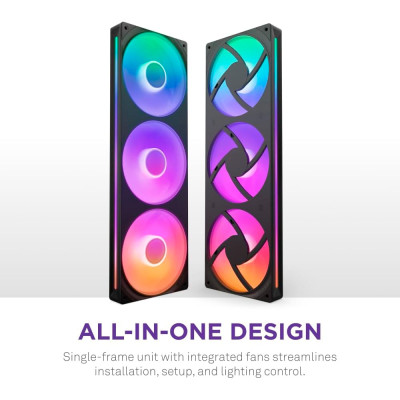 Кулер для корпуса NZXT F360 RGB Core Fan (Single Frame) - Black (RF-U36HF-B1) Винница - изображение 3
