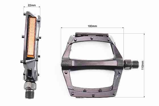 Педалі MTB широкі 9/16" (112x109x24mm) алюмінієві, чорні NWL-221 Київ