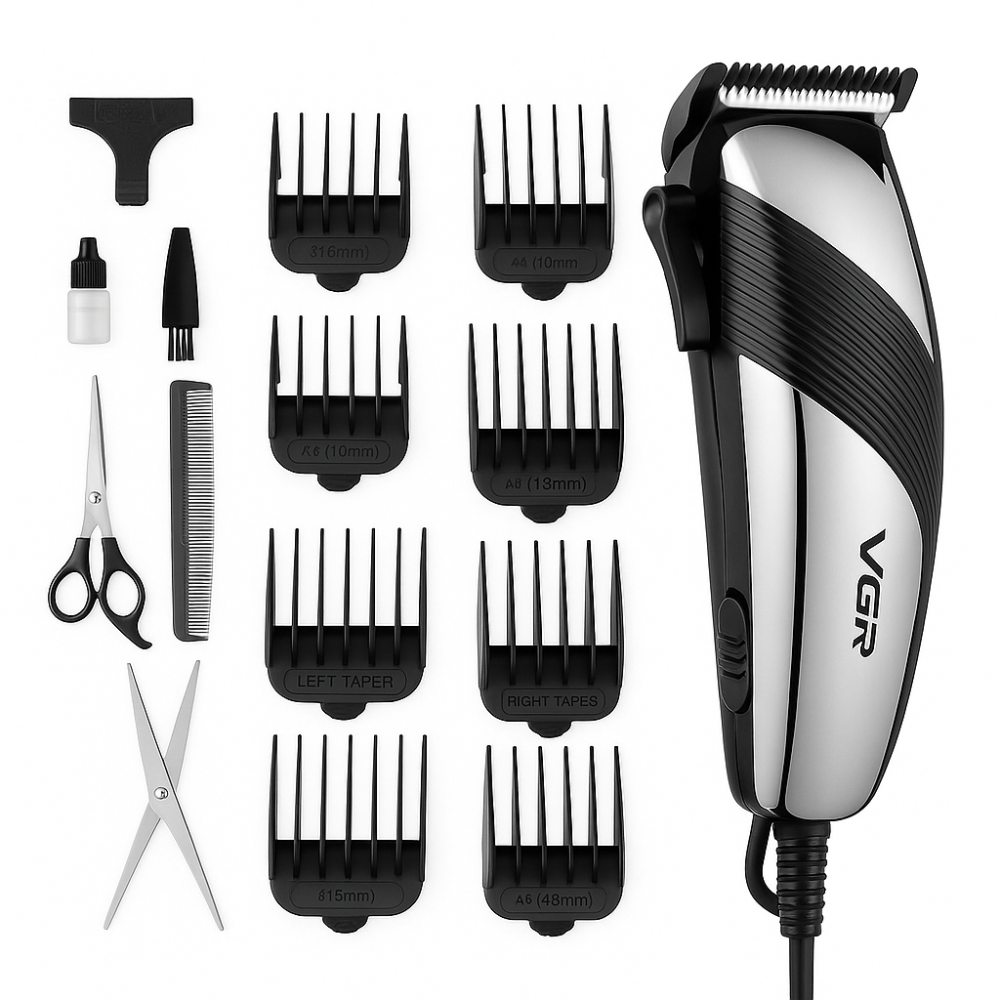 Електрична машинка для стрижки з насадками, Набір для видалення волосся із зарядним пристроєм RQ-14 Львів - фото 19