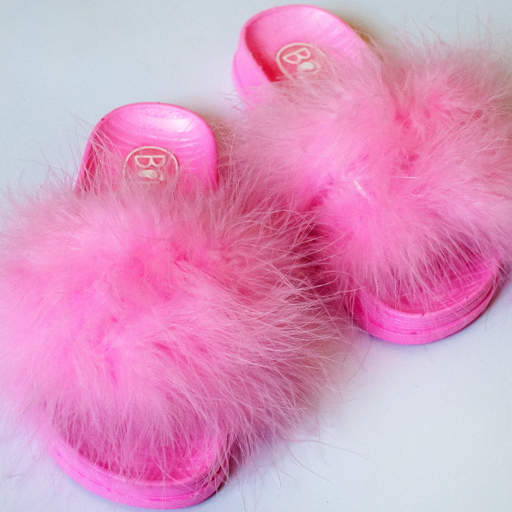Шльопанці для дівчинки дитячі пухнастики PaGo рожеві Одеса - фото 8