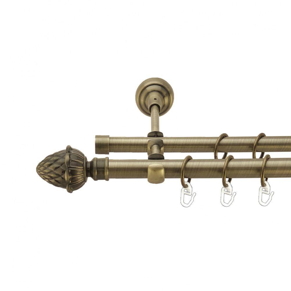 Карниз Orvit Цинара металевий дворядний відкритий гладка труба кільце металеве Антик 19\16 мм 300 см (4003888) Львів - фото 1