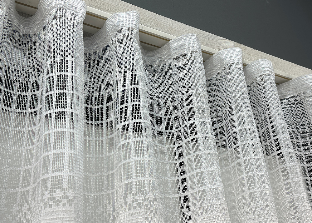 Тюль сетка VR-Textil Juli № 1868т Арка на кухню цвет белый 200х150 см (53-0138) Киев - изображение 7