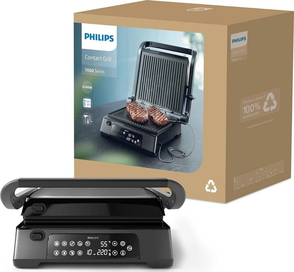 Гриль Philips HD6307/70 чорний, сріблястий Харків - фото 1