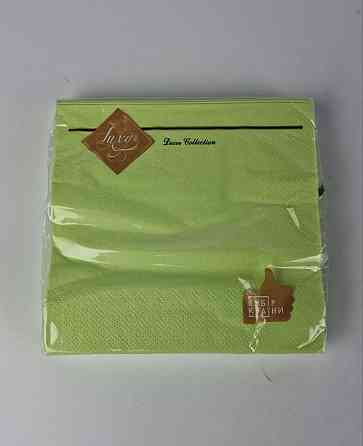 Салфетки бумажные однотонные (ЗЗхЗЗ, 20шт) Luxy Салатовый(3-3) (1 пачка) Харьков