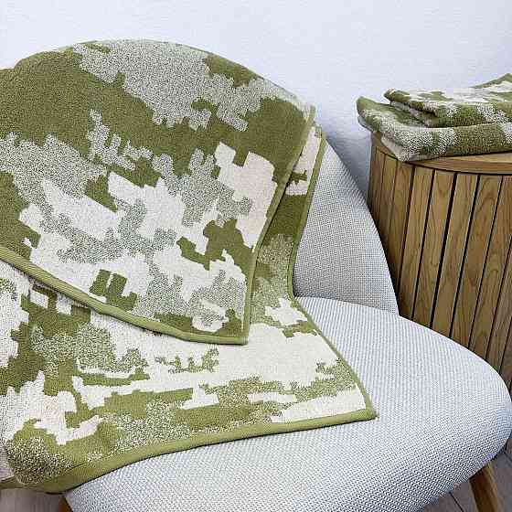 Махровий рушник для обличчя та рук GM Textile 40х70см Піксель Військовий 450г/м2 (Хакі) Суми