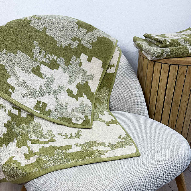 Махровий рушник для обличчя та рук GM Textile 40х70см Піксель Військовий 450г/м2 (Хакі) Суми - фото 2