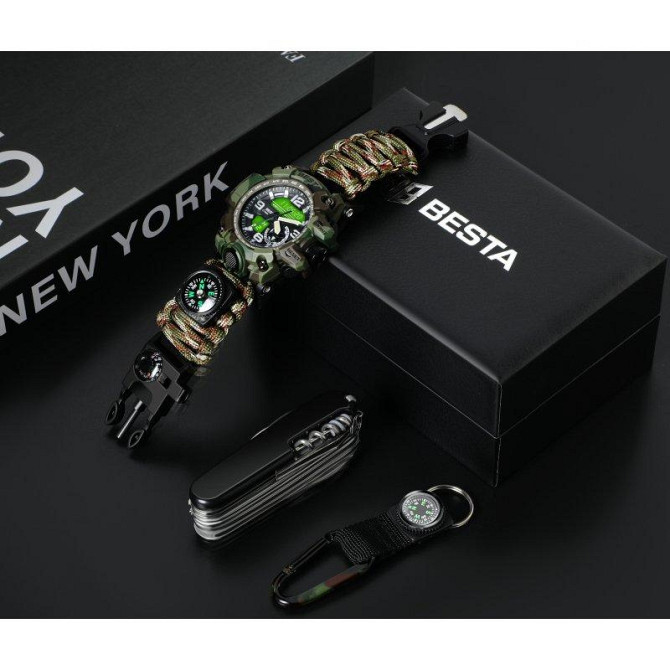 Чоловічий наручний годинник Besta Box Military Set​​​​​​​ з компасом + подарунковий набір Вінниця - фото 4