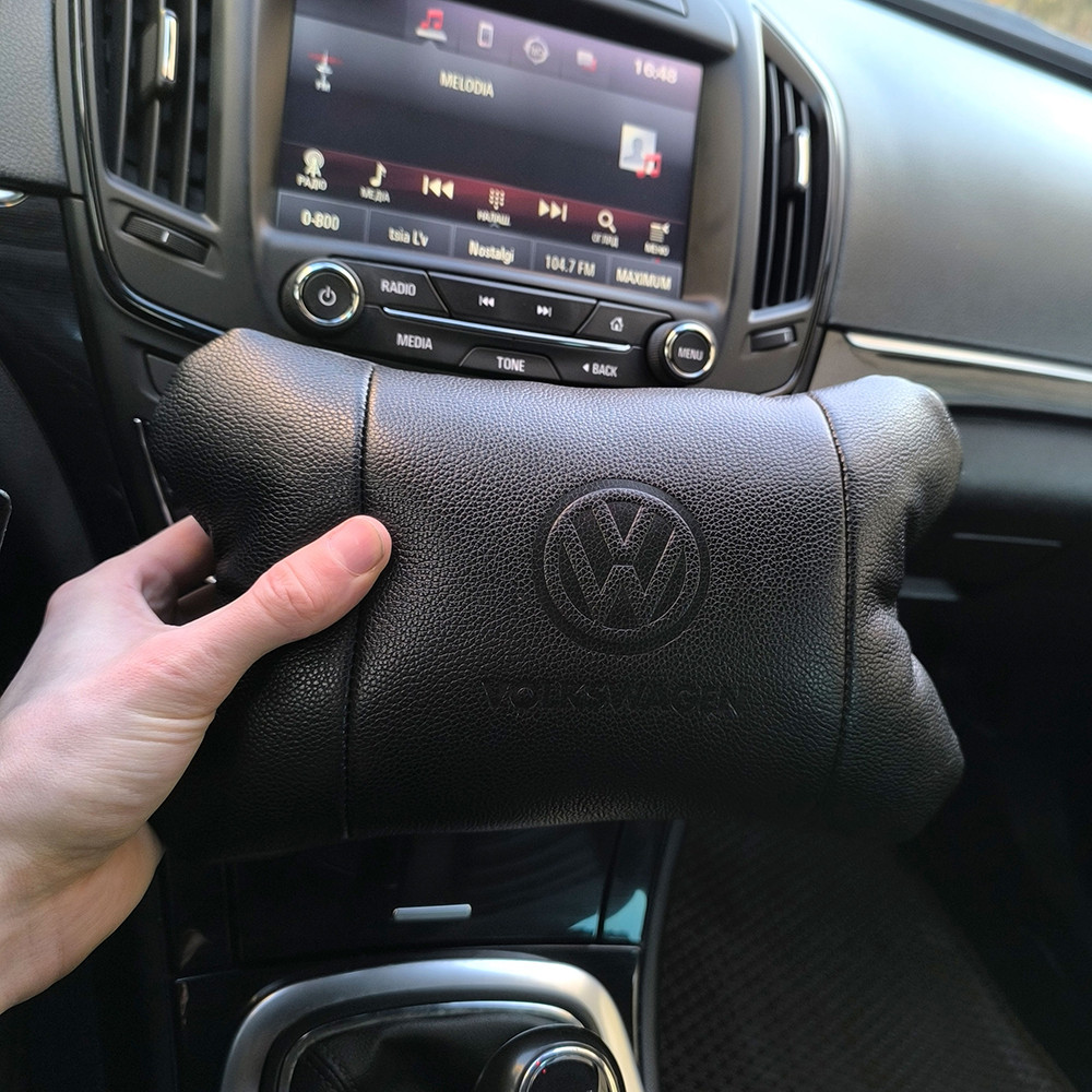 Набір шкіряних подушок 2шт - Volkswagen на підголовник у машину, UK-887 Автомобільна подушка Київ - фото 6