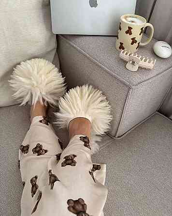 Жіноча легка піжама-двійка з ведмедиками із софту 46/48 Одеса