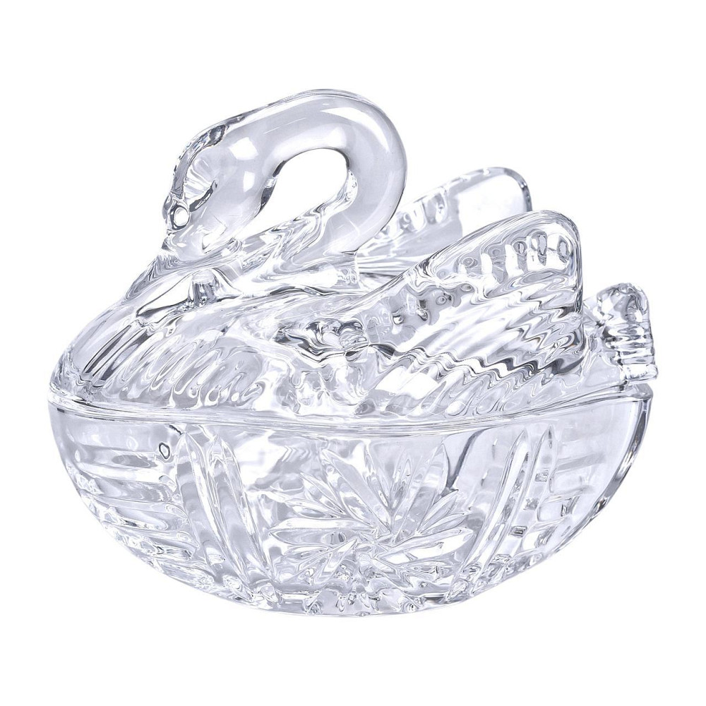 Цукерниця скляна з фігурною кришкою 14х9х11 см ваза цукерниця HP-YH-40 Київ - фото 3