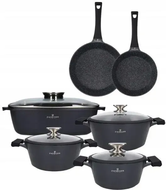 Zwieger Black Stone Комплект 3 Garnków + Кришки Сковорідки 20/28cm Жаровня (ZWBS39) Киев - изображение 1