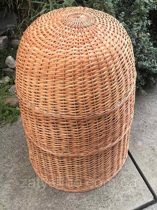 Плетена люстра висока з лози Київ - фото 2