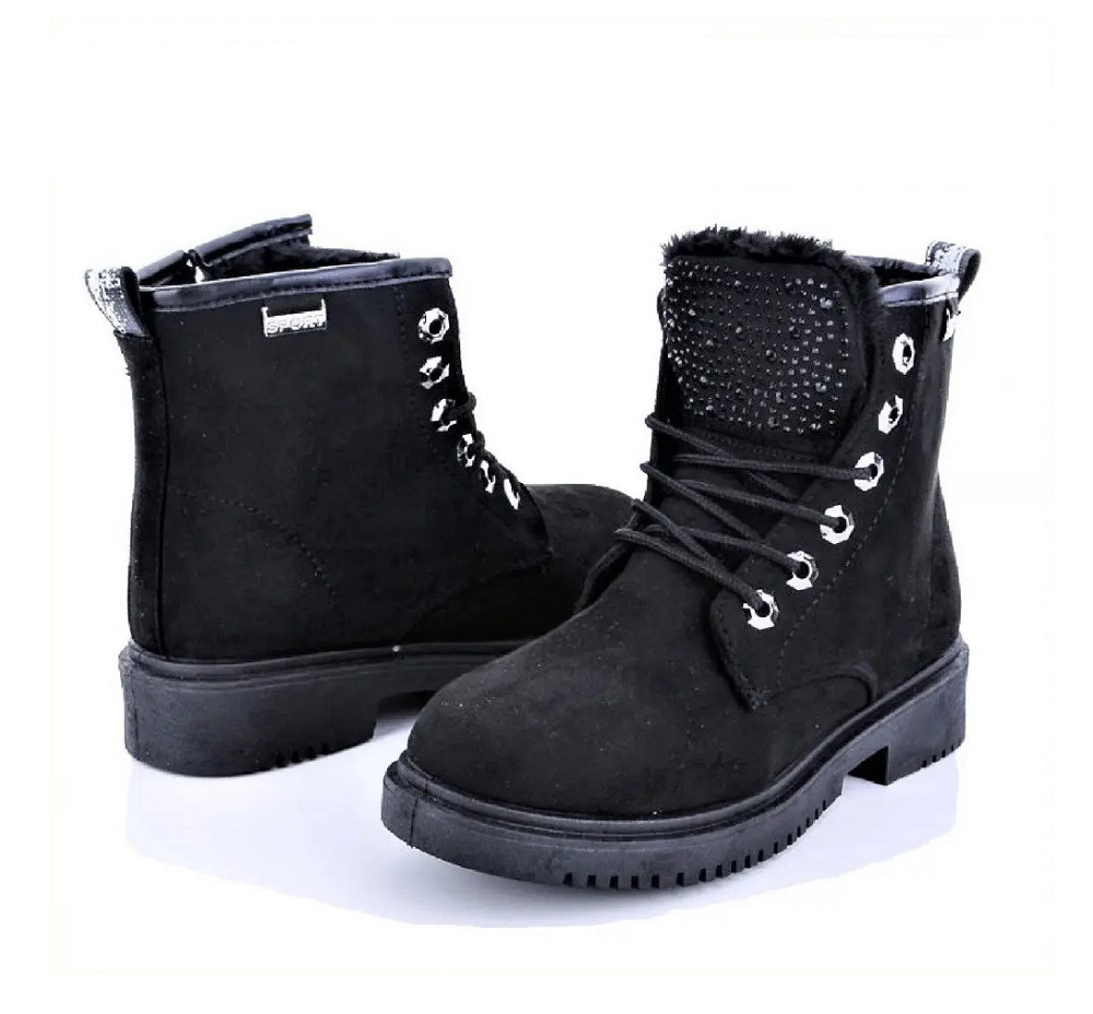 Зимові Черевики Черні Напівчоботи на хутрі Блискавки (розміри: 36) ВідеоОбзор — 820 Дніпро - фото 1