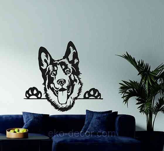 Декоративне настінне Панно «Вівчарка», Декор на стіну 70*63 см, Чорний Київ