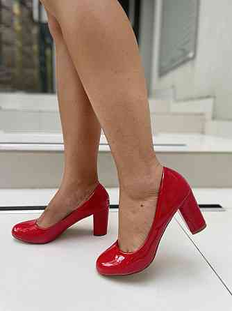 Туфлі жіночі YES MILE червоні еко-лак каблук 6см 36р. 37р. ( -1 1897) Коломыя