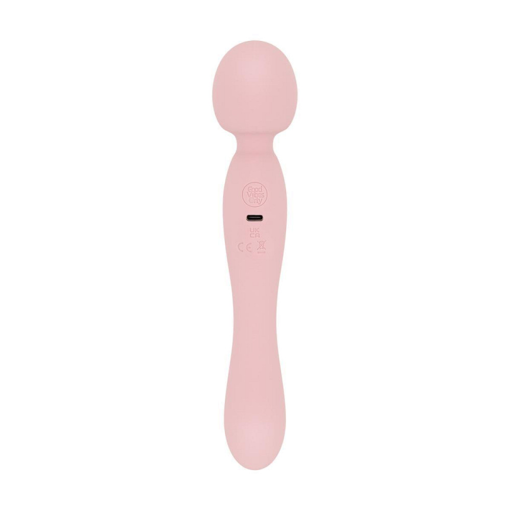 Вибромассажер Good Vibes Only - SIMI Double-Sided Wand Vibrator Soft Silicone - Pink Sex Aura Киев - изображение 3