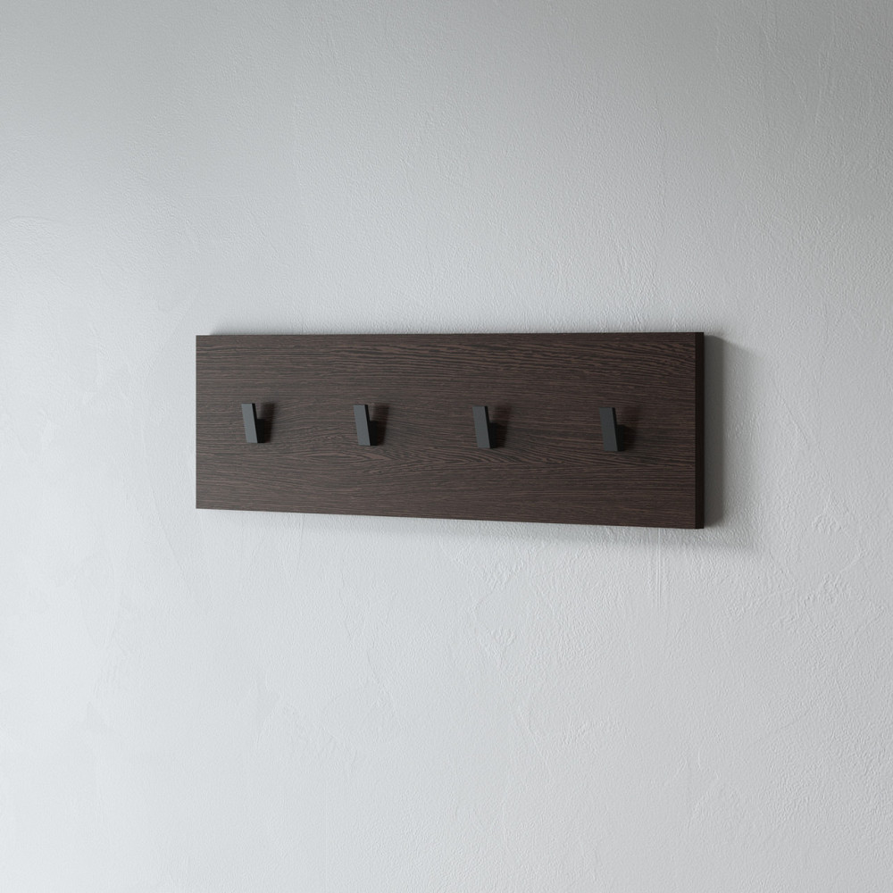 Вешалка настенная VAYS для одежды на 4 крючка M-47 Венге Темный Львов - изображение 1