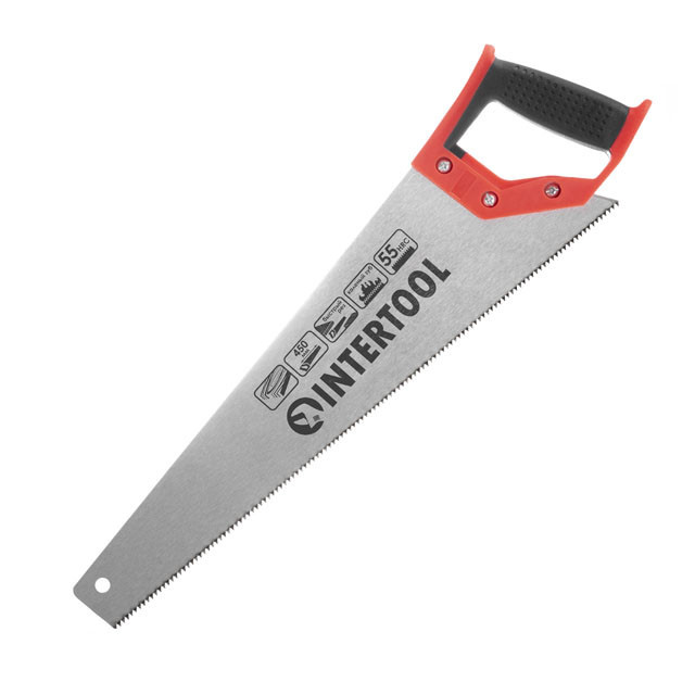 Ножівка по деревині, 450 мм, з гартованим зубом, 55 HRC INTERTOOL HT-3102 Київ - фото 2